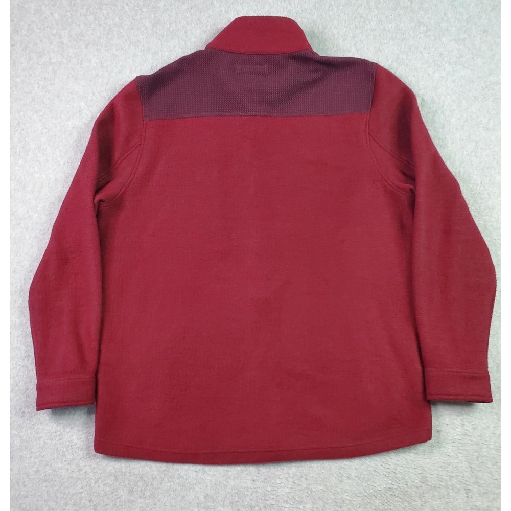 carbon2cobalt Shirt Jacket Mens Large Red Snap Front Waffle Knit Lined Pockets - Picture 2 of 15